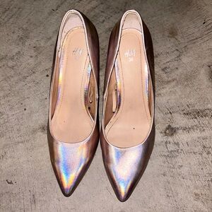 H&M heels pink holographic size 7.5